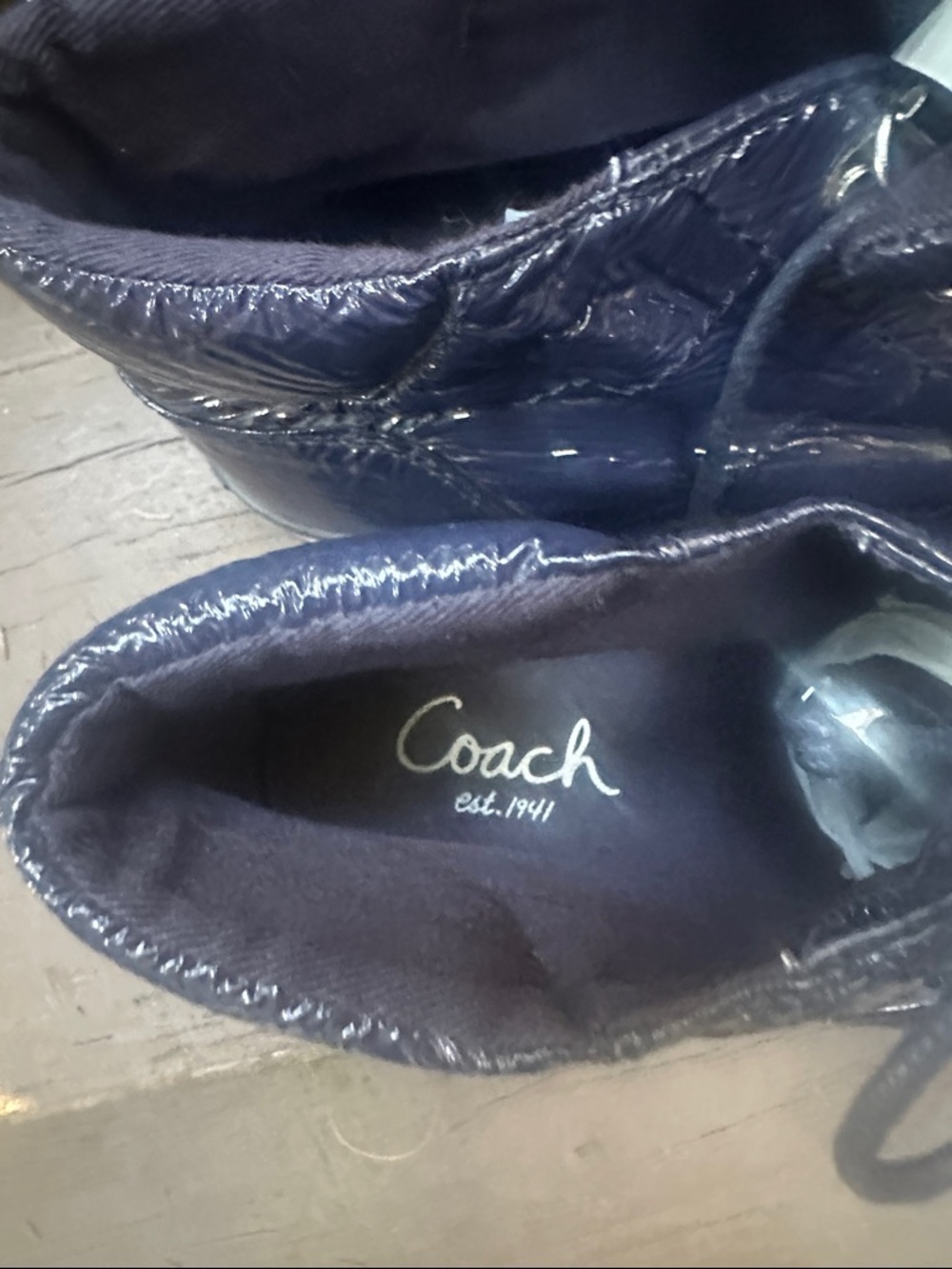 Coach Patent Finished High Top Sneakers - Picture 6 of 8
